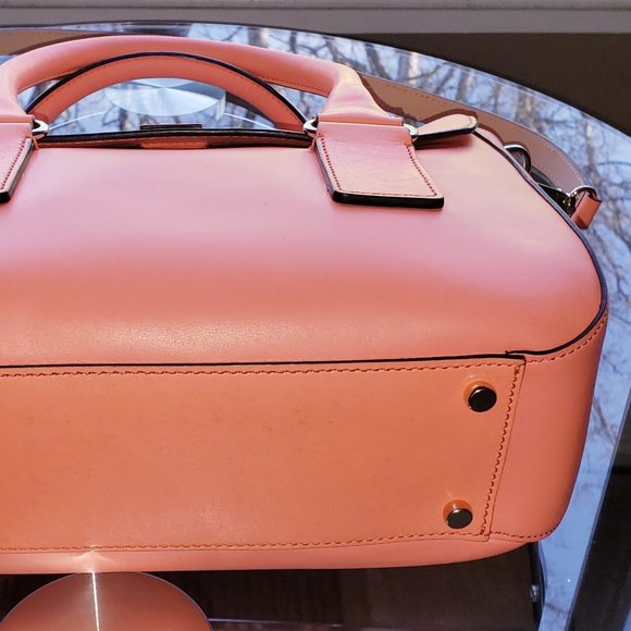 NEW KATE SPADE BOND STREET FLO CORAL PEACH 2 TONE SATCHEL HANDBAG CROSSBODY - Picture 9 of 13